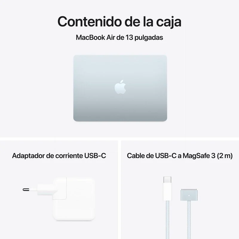 Portátil Apple Macbook Air Apple M4 10 Núcleos/16 GB/512GB SSD/GPU 10 Núcleos/13.6" Azul Cielo - Imagen 2